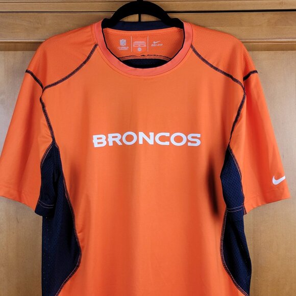 Mens Nike Dri-Fit Orange Denver Broncos Football Performance T-Shirt - XL - Picture 2 of 10